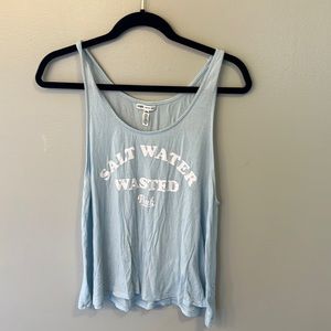 Victorias Secret PINK “salt water wasted” tank top. Light blue size L